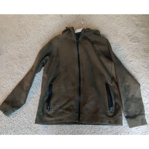 American Eagle Outfitters Men's Size XL Olive Green Zip Up Hoodie Jacket Pockets